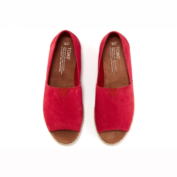 Toms Shoes - Toms Raspberry Suede Open Toe Alpargatas sz 7.5